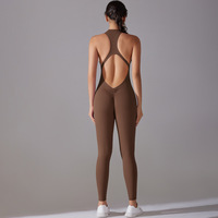 Combinaison de sport sans couture pour femme, tenue de yoga et de fitness une pièce, longueur intégrale