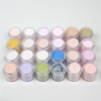 Professionnel 24 couleurs/ensemble ongles en acrylique rose haute qualité 10g matériel pailleté utiliser des liquides acryliques 2-en-1 Logo personnalisé