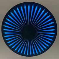 Lámpara Colgante LED RGB con Patrón Radiante, Cambio de Siete Colores, Control Remoto, Diseño Circular Tipo Rayos de Sol, para Salón, Esports