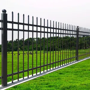 Recinzioni a picchetto per tubi in acciaio zincato per esterni in metallo disegni recinzione decorativa per pareti in ferro battuto di sicurezza per esterni