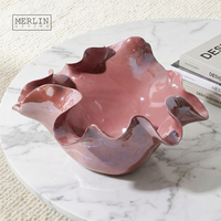 Bol à fruits en céramique Merlin Living avec placage électrolytique, décoration d'intérieur en céramique, assiette à chocolat de luxe, usine de céramique de Chaozhou OEMODM