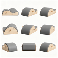Correcteur de posture lombaire en cuir microfibre, portable, avec cadre en bois de caoutchouc importé, mousse haute densité, acier piano, pour studio de Pilates