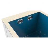 Piscine intégrée en fibre de verre de 30 pieds avec jet contre-courant, piscine modulaire de luxe en FRP de 9,2 m avec ensemble d'équipement complet