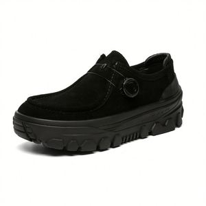 <b>Men's</b> Low-<b>heeled</b> Shoes Vintage Low-<b>heeled</b> Suede Loafers Add Convenience <b>for</b> Wearing Suitable <b>for</b> Winter Casual Wear - Product Image 6