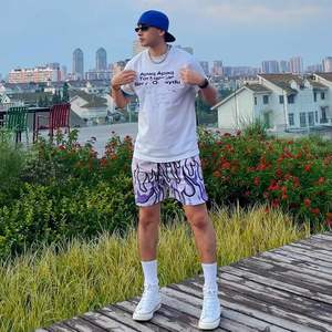 DiotSr Pantalones cortos de baloncesto con estampado de llamas para hombre, pantalones cortos deportivos de secado rápido con cordón en la cintura para uso informal y deportivo - Product Image 5