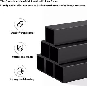 Multi-layer <b>Kitchen</b> Standing Folding Steel Shelf Black 5-Level Metal Storage Rack Modern Design 80x32x108cm Home Hotel Bathroom - Product Image 3