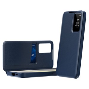 Étui portefeuille en cuir pour Samsung Galaxy S25 FE avec fenêtre transparente et porte-cartes, coque à rabat intelligente avec emplacement pour carte d'identité - Product Image 2