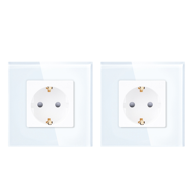 French Socket 16A WiFi Enabled EU Market Wall Socket with Contact Shutter White Color 86x86mm CE for