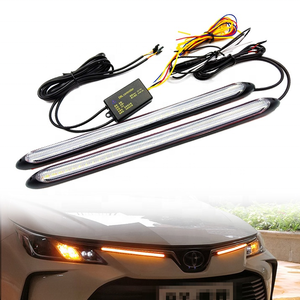 2pcs 12v הוביל drl פועל בשעות היום דרל ברים אור גמיש עמיד למים פס אוטומטי עם אורות זרימת בלם צבעוני - Product Image 1