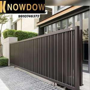 KNOWDOW <span class=keywords><strong>Portail</strong></span> de luxe en <span class=keywords><strong>aluminium</strong></span> personnalisé Coulissant <span class=keywords><strong>4m</strong></span> Porte coulissante en <span class=keywords><strong>aluminium</strong></span> de couleur grise durable - Product Image 4