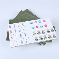Tuiles de Mahjong Américain Vert Olive, 160 Pièces, Ensemble de Jeu en PVC Rayé à 3 Niveaux, Motifs Gravés à la Main Lion, Danse du Lion, Paon, Lotus