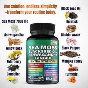 Natuurlijke Zeewier Gezondheidscapsules Met Zwarte Zaadolie Voor Volwassenen, Maar Niet Voor Kinderen Of Zwangere Vrouwen - Product Image 4