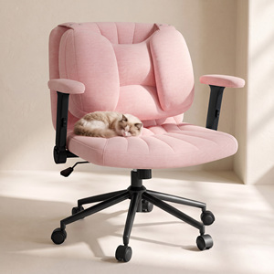 Chaise de bureau ergonomique inclinable en tissu chenille, pivotante, réglable en hauteur, fonction d'inclinaison, pour salon - Product Image 1