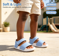 Sandales à lanières pour filles, motif dessin animé mignon, chaussures d'école violettes, semelle EVA, fermeture auto-agrippante, baskets décontractées à la mode pour enfants