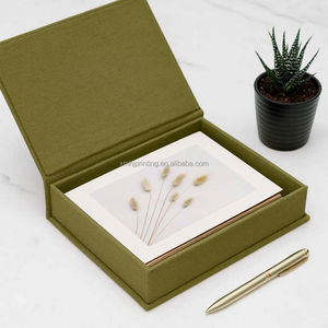 Tùy chỉnh kích thước hộp màu xanh lá cây Linen Album Ảnh USB bao bì nam châm đóng cửa cứng nhắc tông Hộp quà tặng - Product Image 3