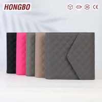 Hongbo Top A7 dompet Binder kulit, dompet Binder kulit berlapis, cincin Logo bisa disesuaikan, Organizer perlengkapan sekolah/alat tulis kantor, hadiah daun terbang