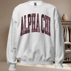 Sudadera Oversize Personalizada para Mujer con Estampado de Leopardo y Letras Universitarias, Manga Larga, Venta al por Mayor, Marca Privada - Product Image 3
