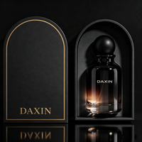 Flacon de parfum vide minimaliste de luxe avec bouchon rond, couleur personnalisée, flacon de parfum en verre, coffret d'emballage haut de gamme