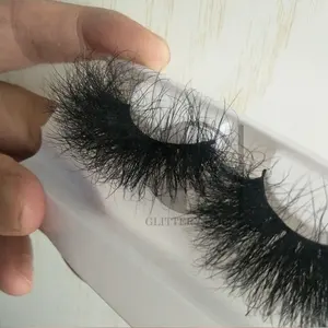 सुपर शराबी मिंक फर पलकों अतिरिक्त नाटकीय लंबी मोटी कर्ल Eyelashes हस्तनिर्मित Wispy घुंघराले मिंक Eyelashes