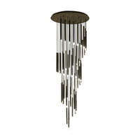 Lustre JACKSUN en fer forgé, grand modèle en spirale, 49 lumières, noir, pour plafond haut, 6000K, suspension de 3m, luminaire suspendu pour escalier, villa