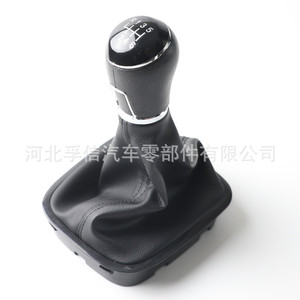 Poignée de levier de vitesses en cuir noir pour Volkswagen Polo 6C 2015-2018, boîte manuelle 5/6 vitesses - Product Image 5