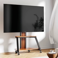 Carrito de TV de madera de nuevo diseño, soporte móvil, ruedas de bloqueo, carrito de TV para monitor de TV de plasma de hasta 80 '', 2017