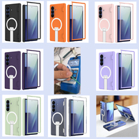 Casing Anti-Shock Transparan dengan Penyangga Magnetik untuk Samsung Galaxy Z Fold 8, Mendukung Pengisian Nirkabel, Lipat