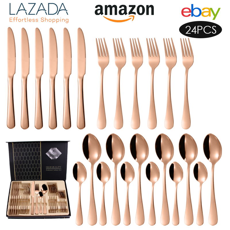 24pcs rose gold set