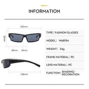 Lunettes de soleil Y2K demi-cerclées UV400 pour hommes et femmes, style punk, pour le cyclisme en extérieur, personnalisables avec logo, collection mode 2024 - Product Image 5