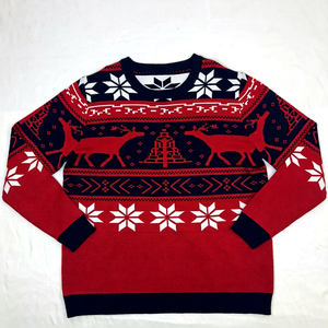 Pull de Noël moche en coton tricoté 100 % pour homme, col rond, motif drôle, longueur longue, idéal pour l'été – Approvisionnement direct usine - Product Image 1