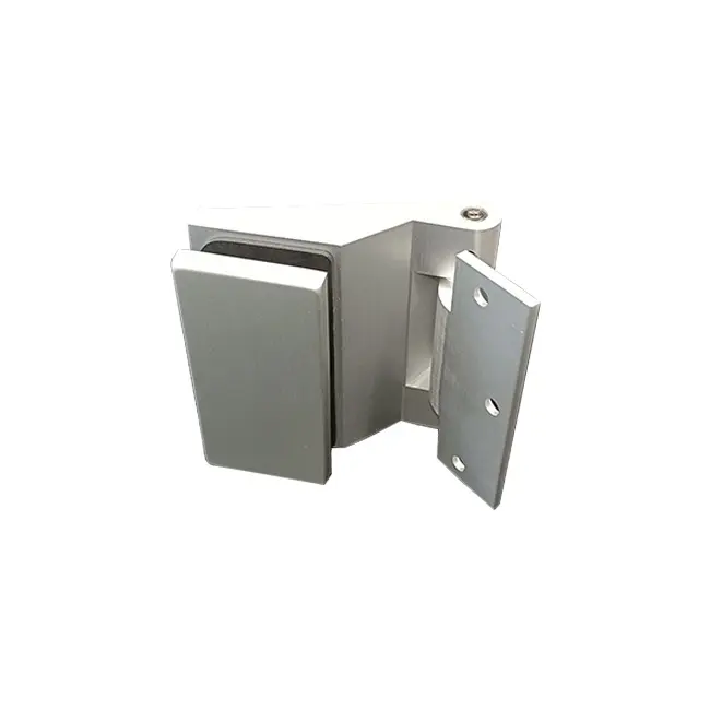 Aluminium-Hardware Wand-Glastür scharnier mit aufklebbarer Abdeckplatte ist für Innen glastür geeignet