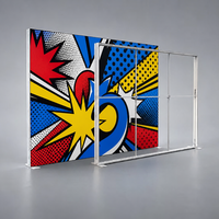 Mur d'arrière-plan modulaire pliable léger et personnalisé sans cadre en tissu SEG avec éclairage LED pour stand d'exposition