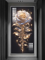 Peinture Murale Décorative Haut de Gamme Luxe Léger pour Entrée, Tableau Abstrait Rose, Murale pour Couloir d'Hôtel