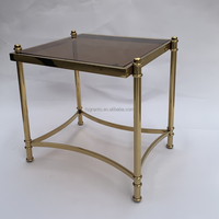 Table basse moderne en acrylique et verre avec structure métallique, forme ronde, table d'angle, mobilier d'intérieur pour salon, hôtel, table d'appoint