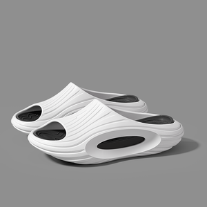 Nouvelles sandales d'été pour hommes, décontractées, à semelle épaisse en EVA, avec tige en PVC givré, bout fermé/ouvert, confortables - Product Image 6