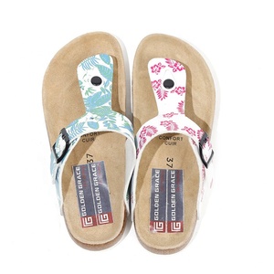 Ultimi Modelli di <span class=keywords><strong>Sandali</strong></span> da Spiaggia Piatti in <span class=keywords><strong>Sughero</strong></span> per Donne, Infradito con Tomaia in PU Antiscivolo, Leggeri e Alla Moda per l'Estate - Product Image 2