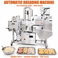 Machine automatique de revêtement en poudre sèche en acier inoxydable pour ligne de traitement de la panification des fruits de mer et du poulet