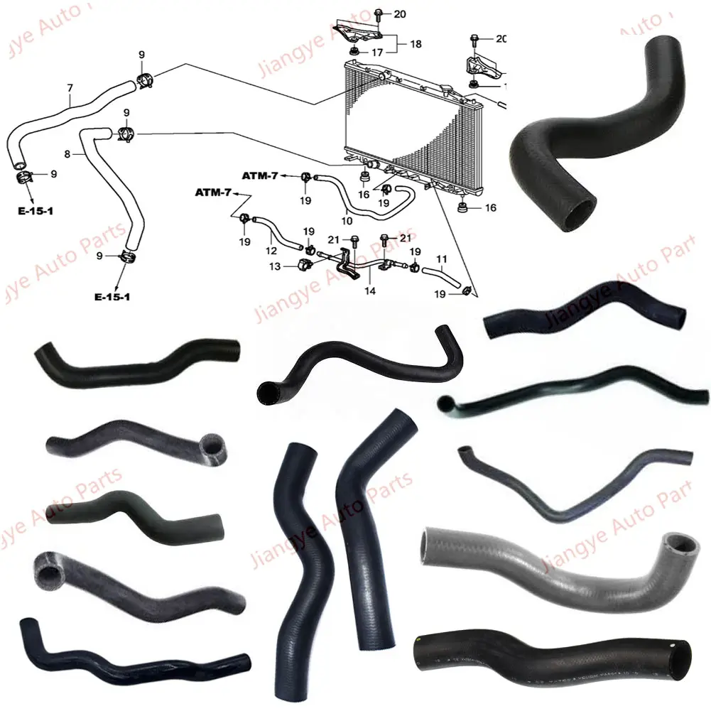 JJQ flexibler Gummis ch lauch für Kühlers ch lauch rohre 19502-RL2-G01 Für Honda SPIRIOR 2010 2012 1013 2014