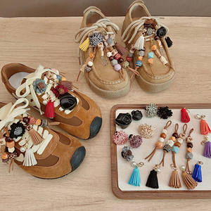 Mode pendentif gland Maillard chaussure boucle accessoires fille breloques décoration chaussure fleur <span class=keywords><strong>Ang</strong></span> porte-clés - Product Image 1