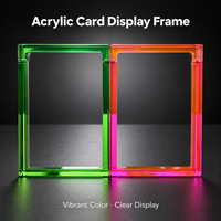 Étui de présentation en acrylique transparent PS avec bord fluorescent, couvercle magnétique, protecteur de carte en forme de dalle