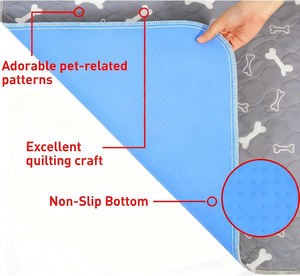 Tapis de sol imperméable IPX7 en tissu non tissé réutilisable et anti-fuite pour chiens, chats, cochons d'Inde – Coussin absorbant pour animaux de compagnie - Product Image 3