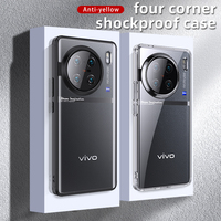 Pour Vivo X90Pro + Invisible Airbag Protection étanche couverture transparente Protection Invisible antichoc PC TPU acrylique coque de téléphone