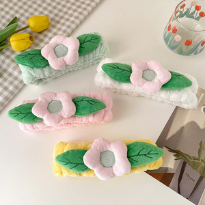 Diadema elástica al por mayor con diseño de hojas florales para spa, cuidado de la piel, maquillaje facial, accesorios para el cabello para ducha, banda para el cabello de belleza - Product Image 5