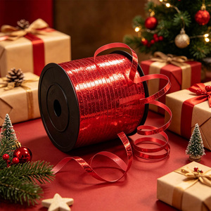 Party Love Red Shiny Ribbon 500m Party Decorations For Elegant Decor for Special Occasions - Product Image 3