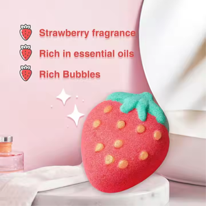 Bombas de Baño Efervescentes Veganas Naturales de Fresa de Marca Privada, Bombas de Baño de Burbujas Premium con Aceites Esenciales Ricos - Product Image 3