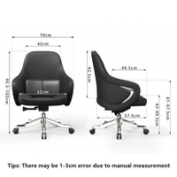 Chaise de bureau ergonomique pivotante moderne en cuir PU, grande et haute, de luxe, pour dirigeant, visiteur, avec roulettes