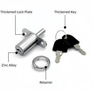 아연 합금 슬라이딩 캐비닛 잠금장치 서랍 책상 옷장 캐비닛 푸시 플런저 잠금장치 가구 서랍 잠금장치 파일 캐비닛 서랍용 - Product Image 4