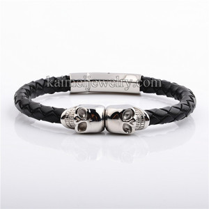 Prodotti di tendenza Nuovi Arrivi Oro Testa di Leone Braccialetto di Cuoio Con Chiusura Magnetica Per Gli Uomini - Product Image 4