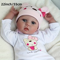 Poupée Reborn en vinyle entièrement en silicone de 55 cm, bébé réaliste de style brésilien, 0-3 ans