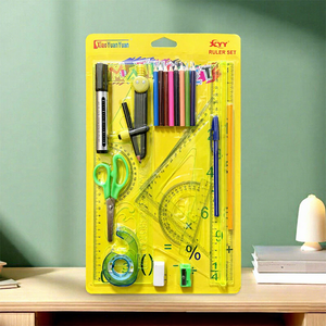 Multifunction Ruler Compass Set <strong>Middle</strong> <strong>School</strong> Students Compass Scissors Pen <strong>Drawing</strong> Measuring Rulers Set - Product Image 1